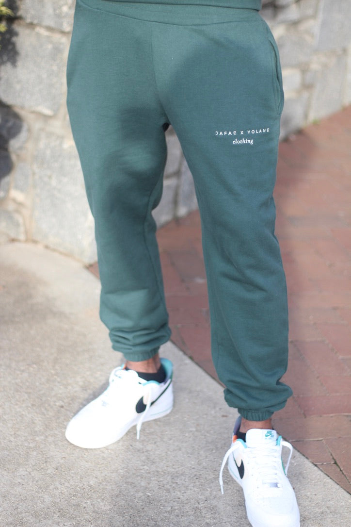 Embroidered Classic Jogger Pants - Forest Green