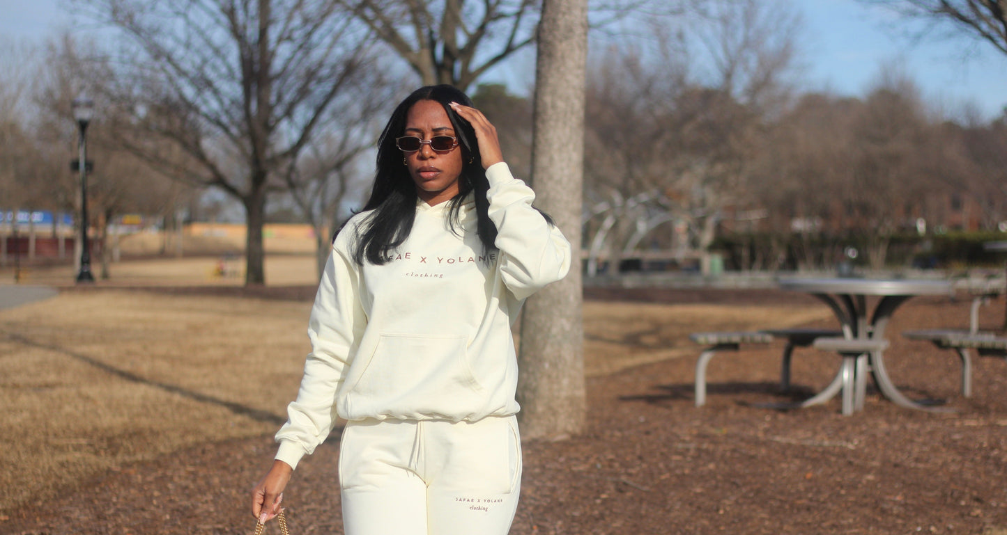 Embroidered Classic Hoodie - Cream