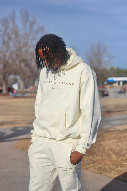 Embroidered Classic Hoodie - Cream